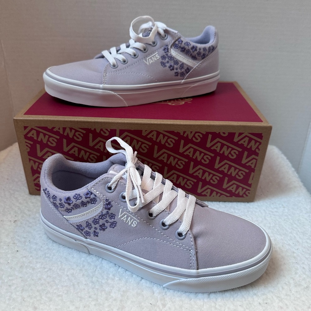 Vans Women’s Lavender Floral Lace-Up Sneakers